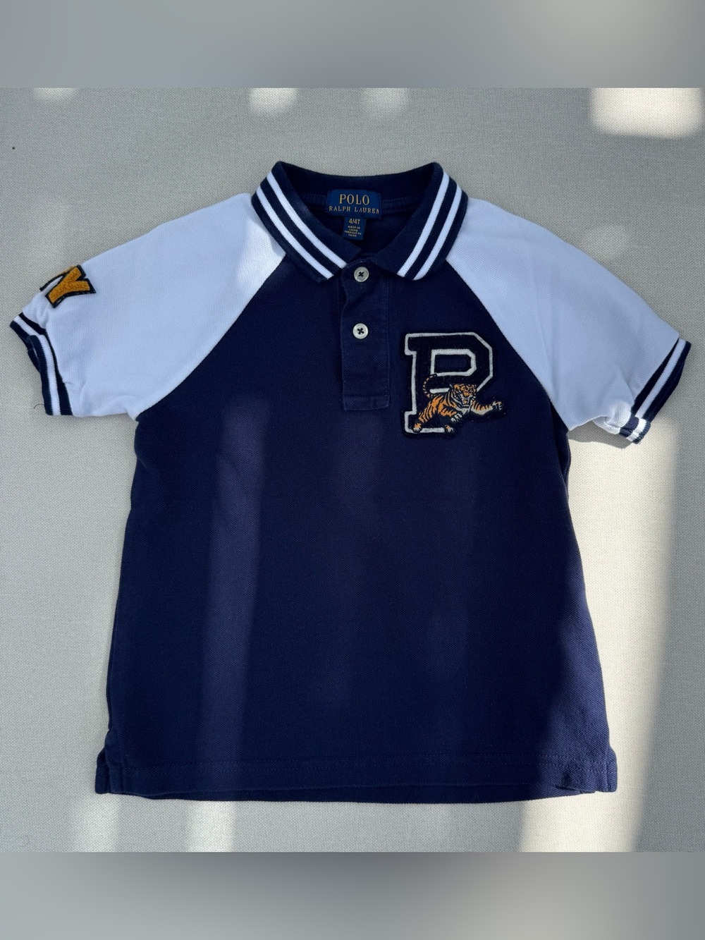 Polo Ralph Lauren Boys Varsity Tiger Patch Polo Shirt 4/4T